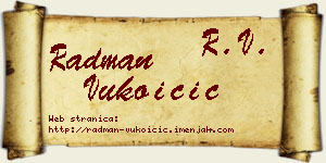 Radman Vukoičić vizit kartica